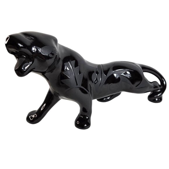 Native American Large Panther Black Signed Ben Saxon Sculpture‎ Figure 11" rare - Picture 6 of 16